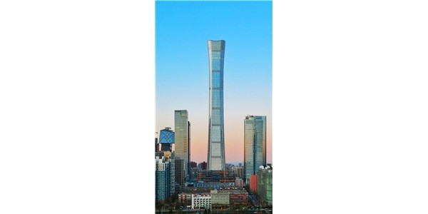 北京CBD核心区摩天大楼中国尊外墙装饰装修亮相交付使用